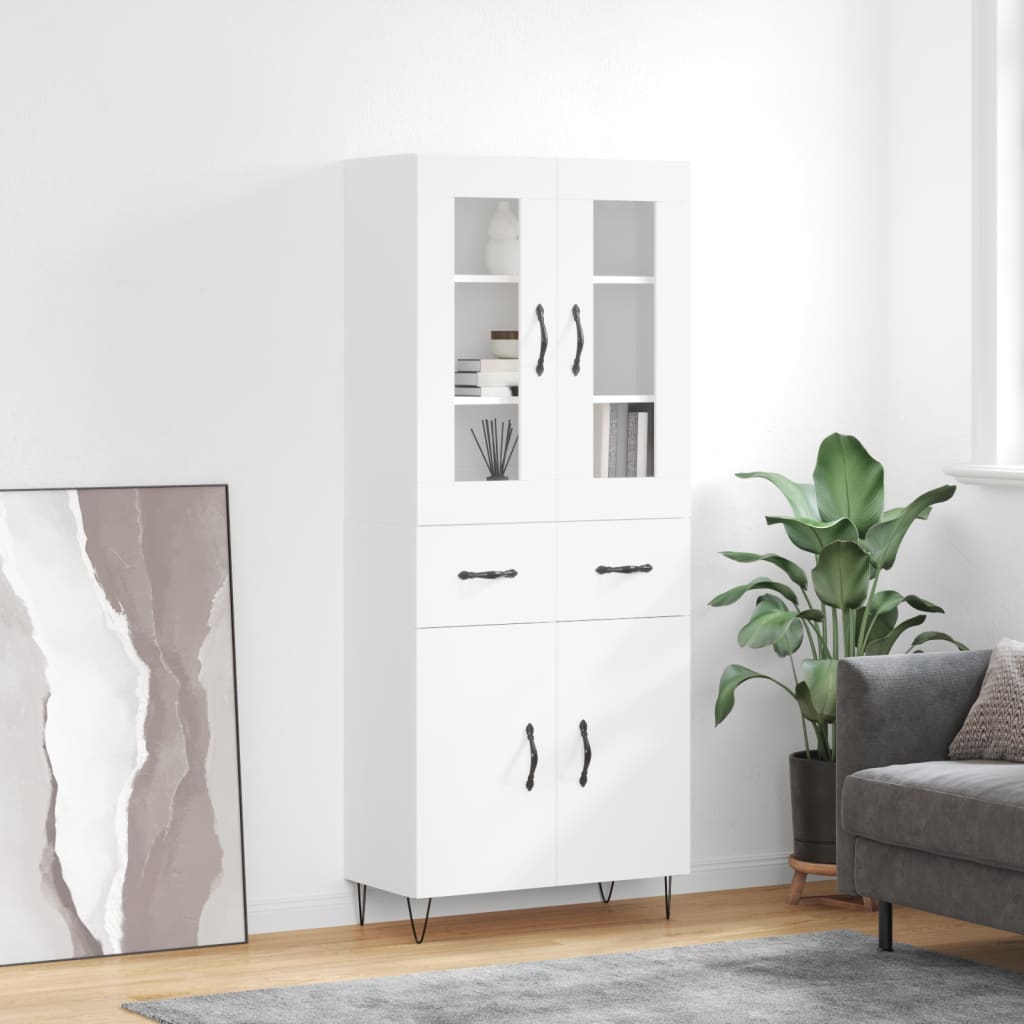 Kumode, balta, 69,5x34x180cm, apstrādāta koksne