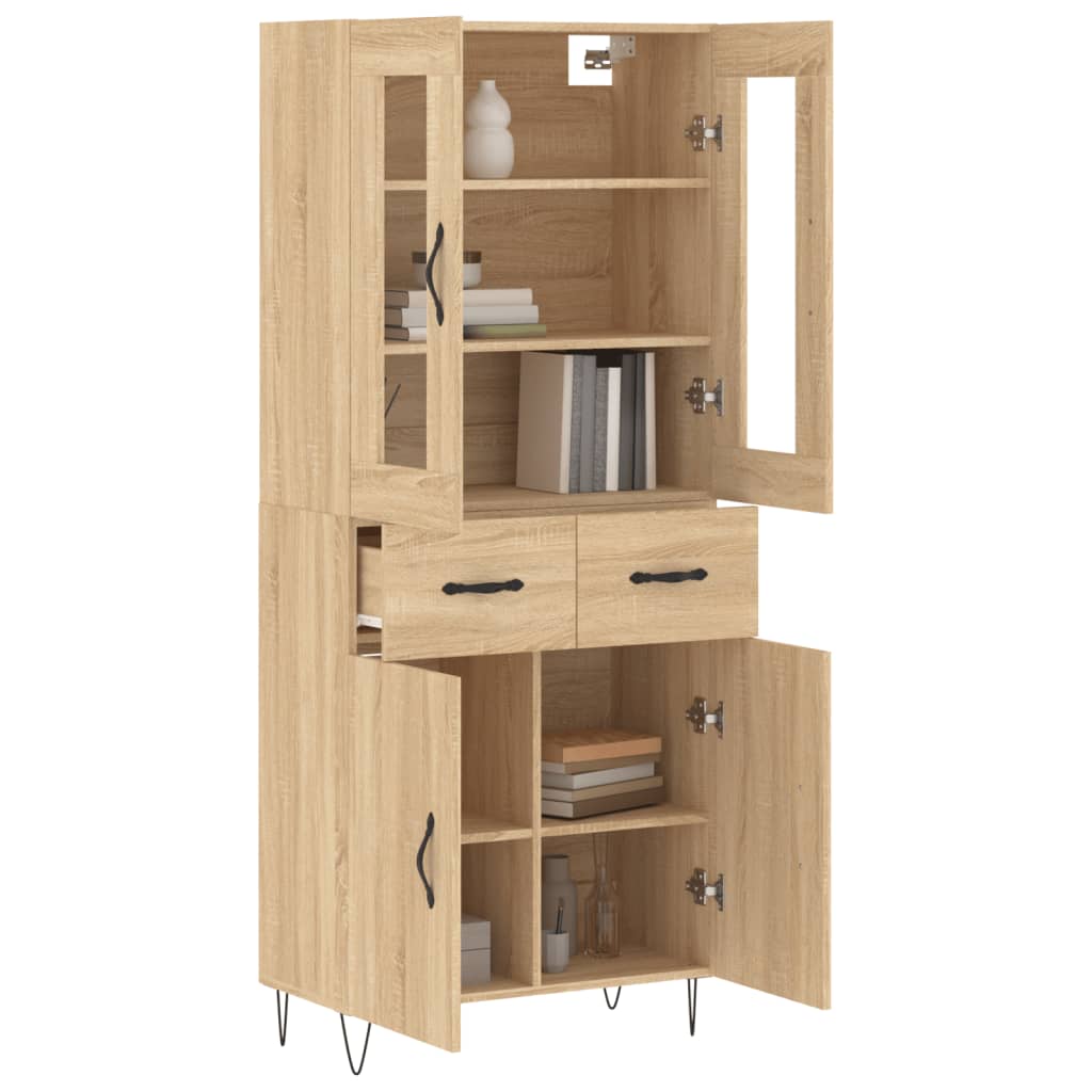 Chest of drawers, Sonoma oak, 69.5x34x180cm, engineered wood