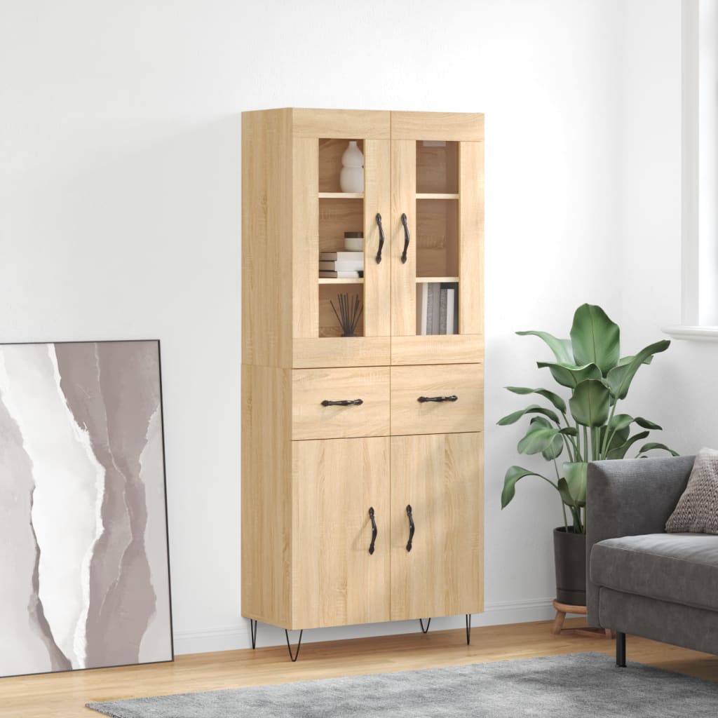 Chest of drawers, Sonoma oak, 69.5x34x180cm, engineered wood