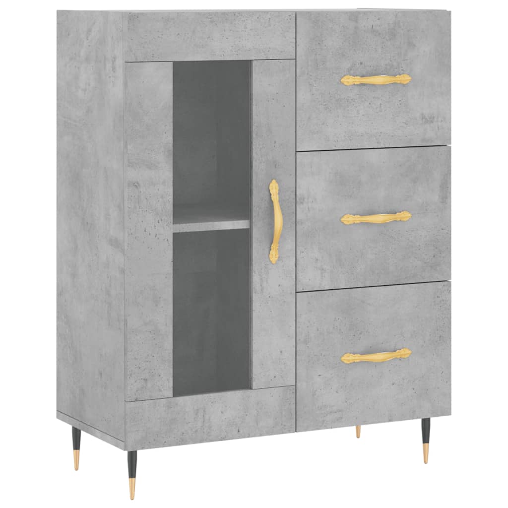 Kumode, betona pelēka krāsa, 69,5x34x180cm, apstrādāta koksne