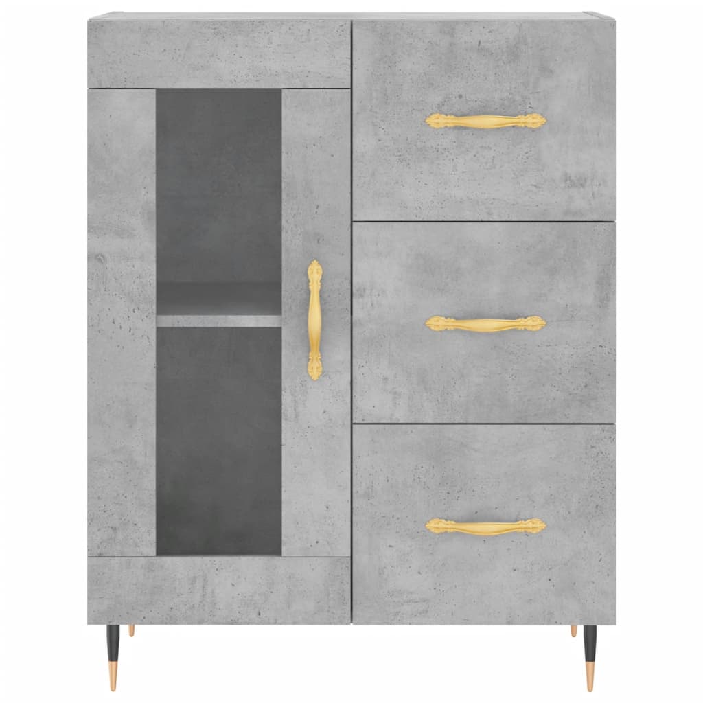 Kumode, betona pelēka krāsa, 69,5x34x180cm, apstrādāta koksne