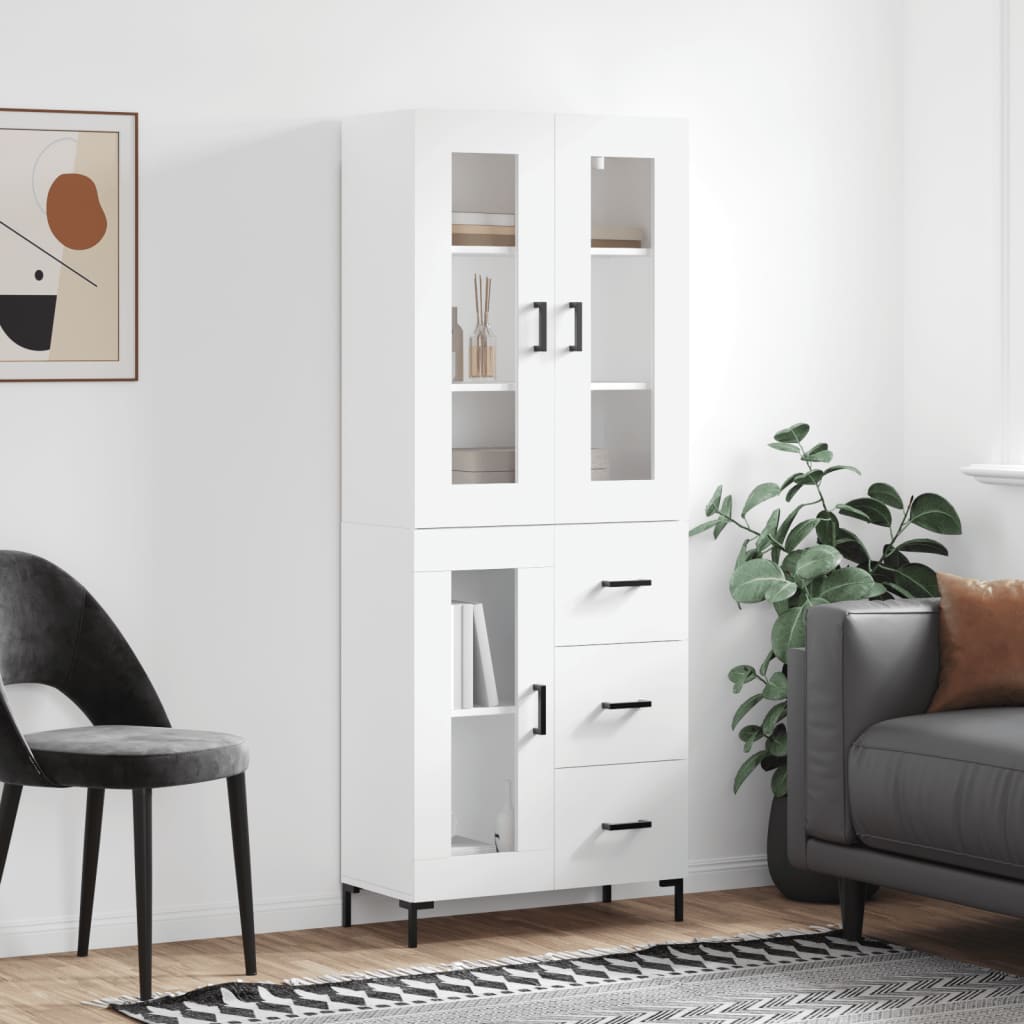 Kumode, balta, 69,5x34x180cm, apstrādāta koksne
