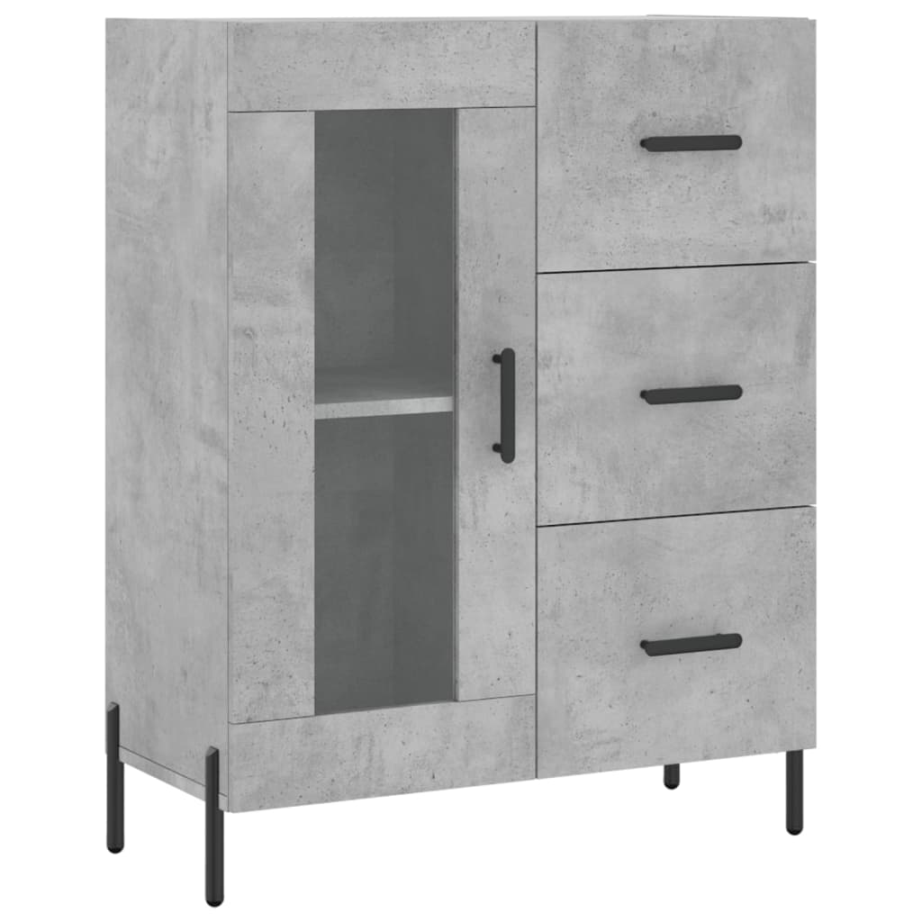 Kumode, betona pelēka krāsa, 69,5x34x180cm, apstrādāta koksne