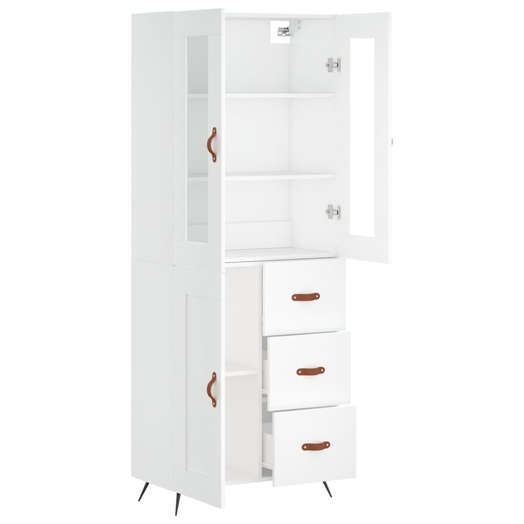 Chest of drawers, white, 69.5x34x180cm, engineered wood
