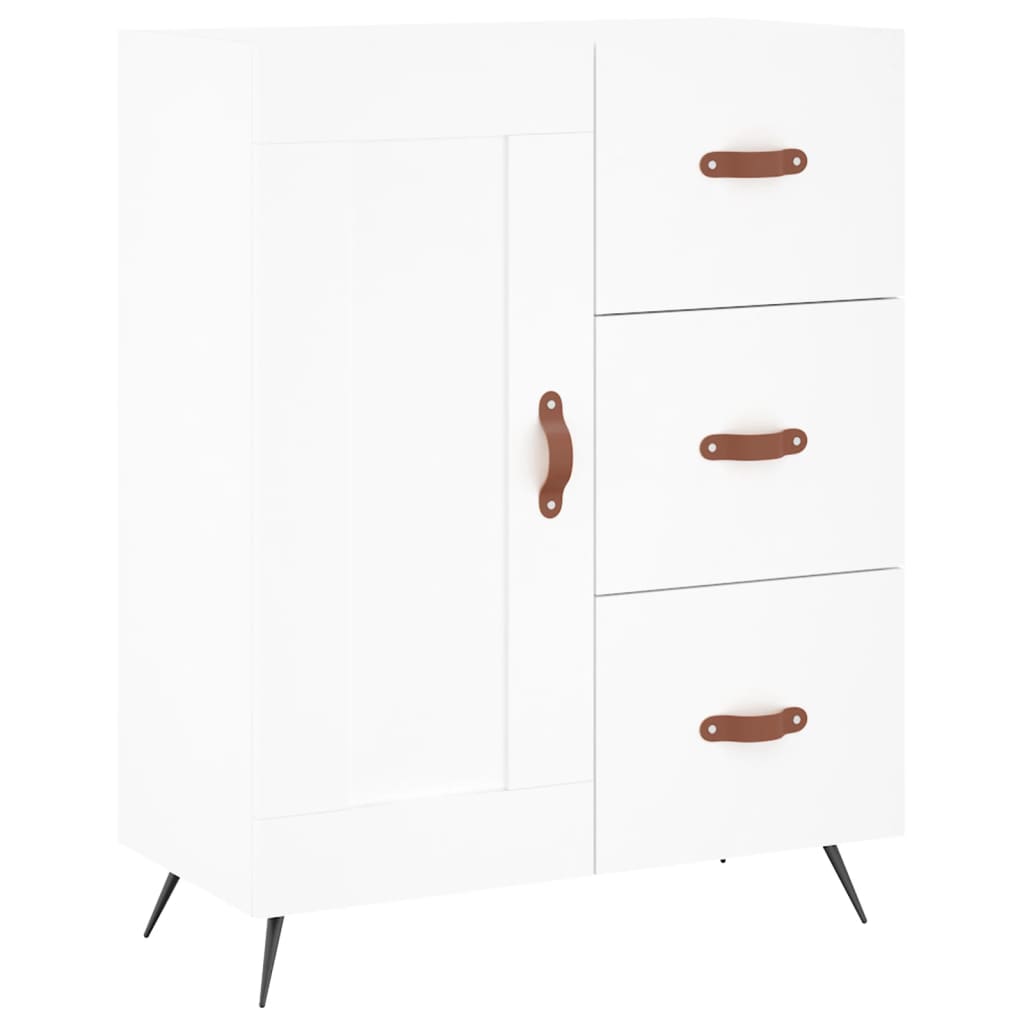 Chest of drawers, white, 69.5x34x180cm, engineered wood