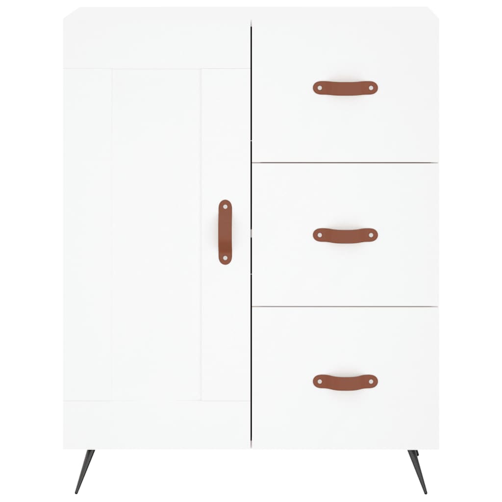 Chest of drawers, white, 69.5x34x180cm, engineered wood