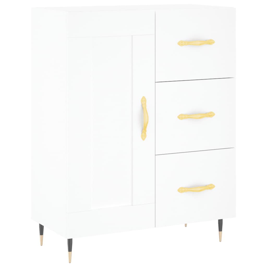 Chest of drawers, white, 69.5x34x180cm, engineered wood