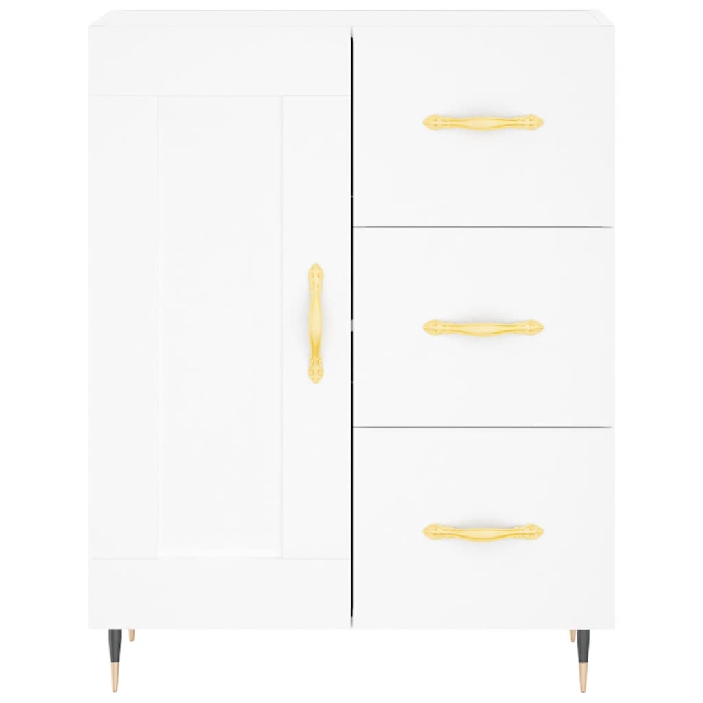 Chest of drawers, white, 69.5x34x180cm, engineered wood