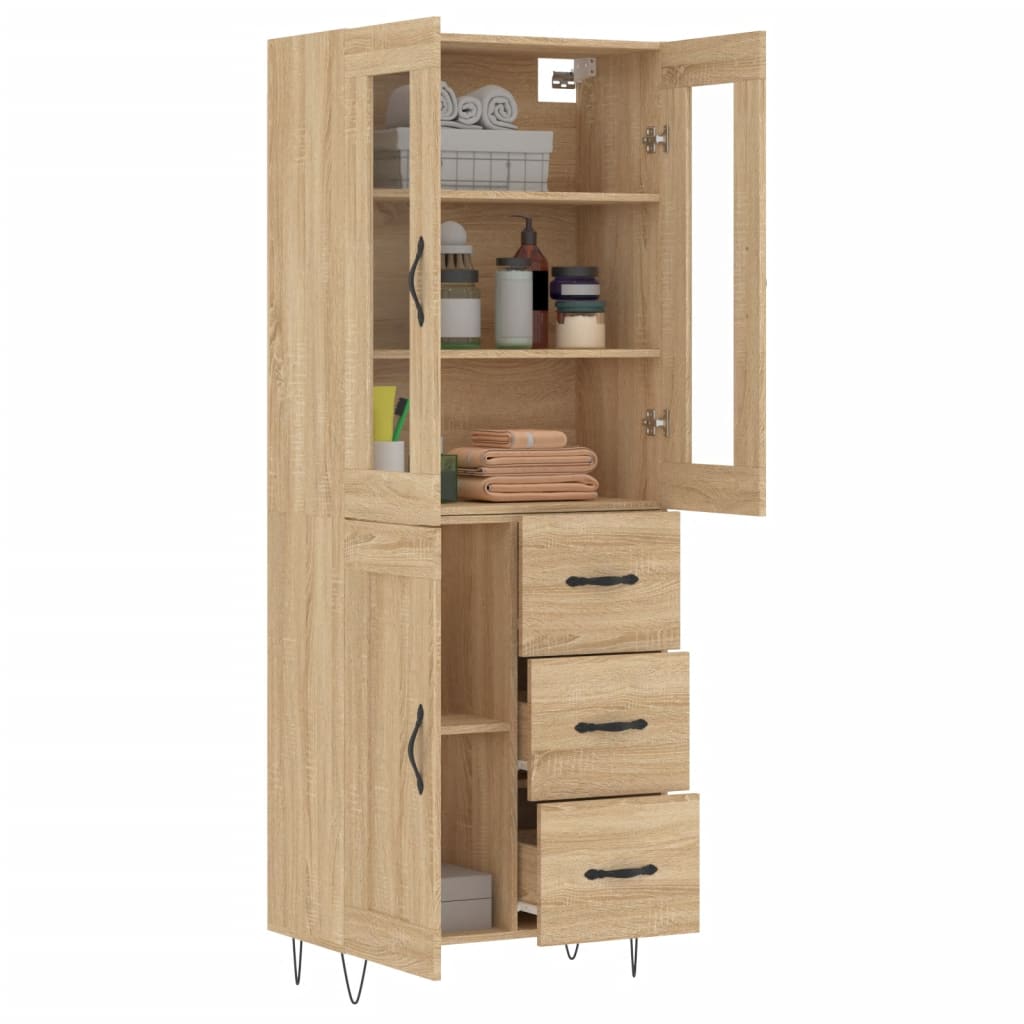 Chest of drawers, Sonoma oak, 69.5x34x180cm, engineered wood