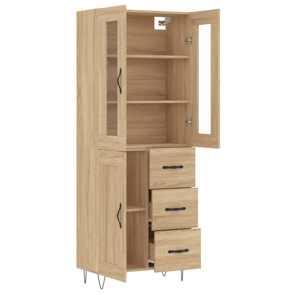 Chest of drawers, Sonoma oak, 69.5x34x180cm, engineered wood