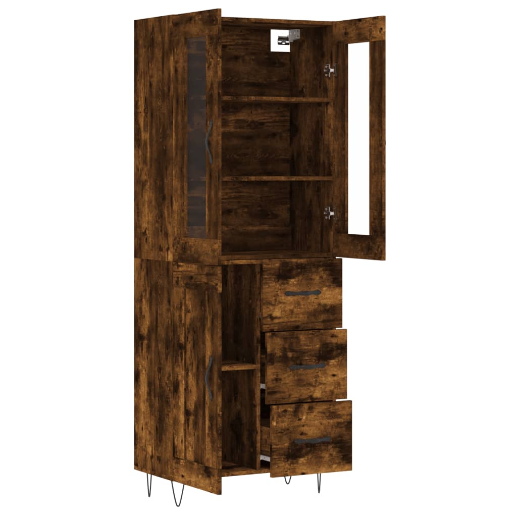 Komoda, dūminio ąžuolo spalvos, 69,5x34x180cm, apdirbta mediena