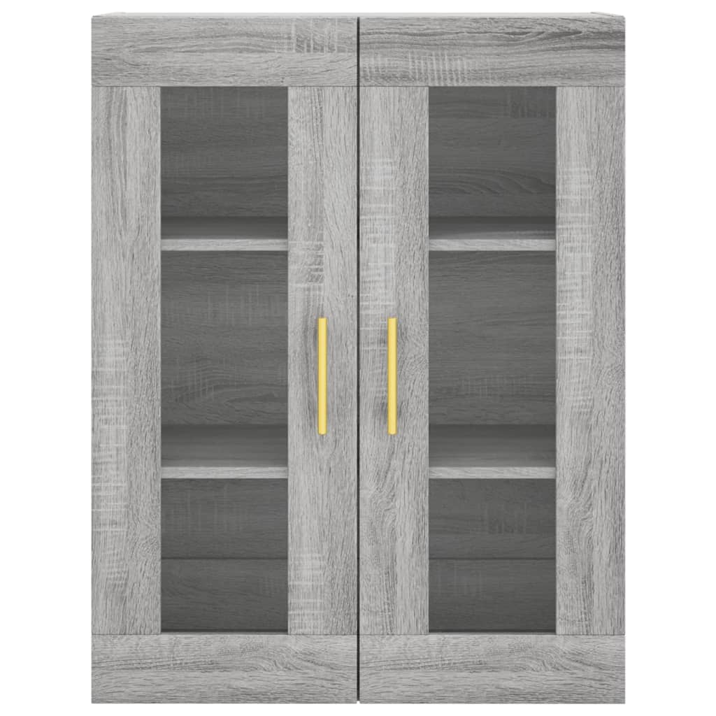 Chest of drawers, grey oak, 69.5x34x180cm, engineered wood