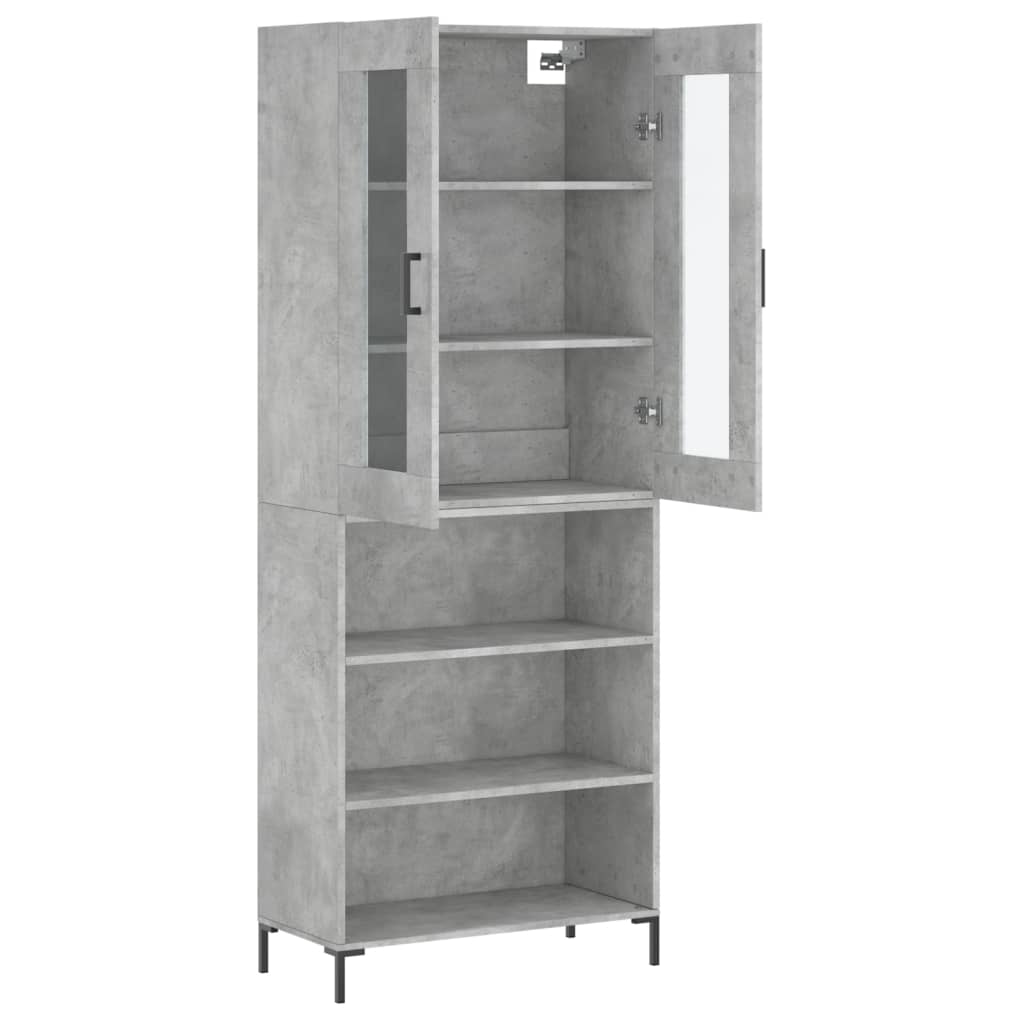 Chest of drawers, concrete grey, 69.5x34x180cm, engineered wood