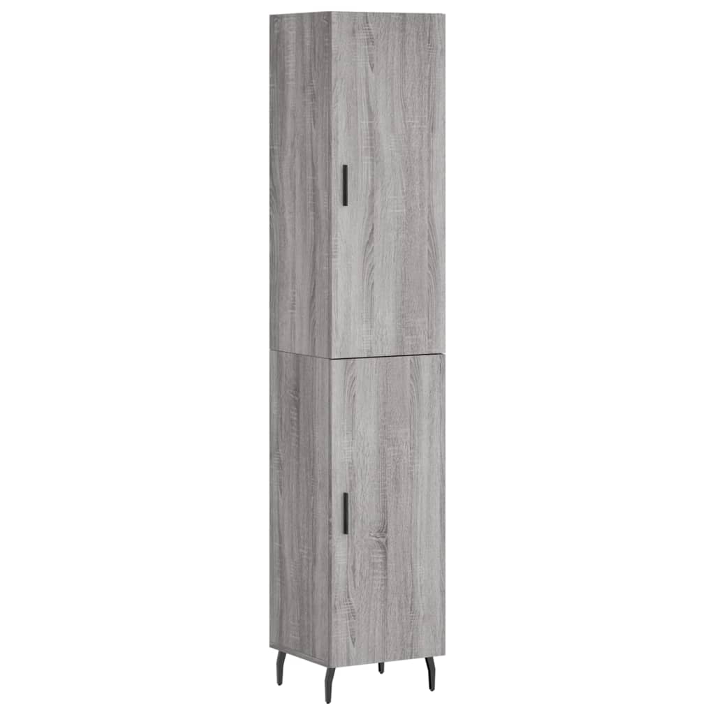 Chest of drawers, grey oak, 34.5x34x180cm, engineered wood