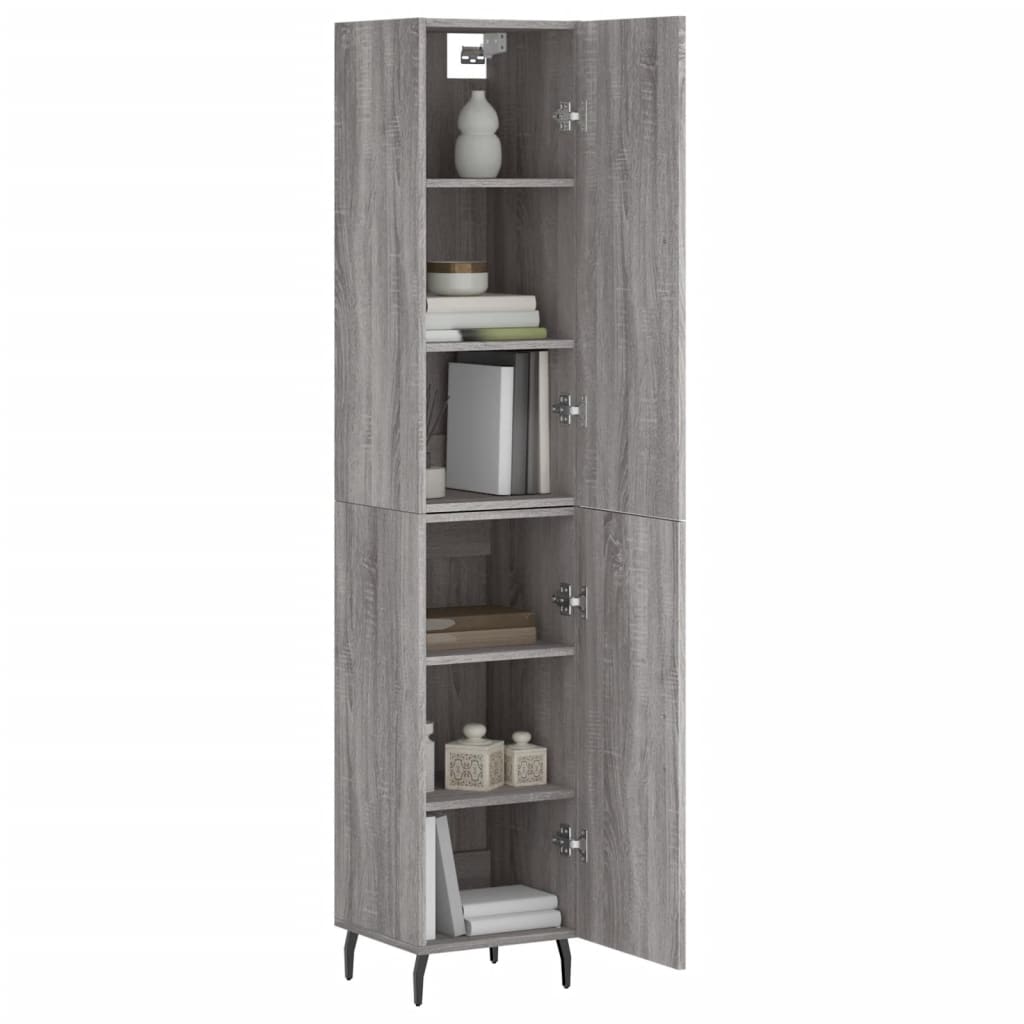 Chest of drawers, grey oak, 34.5x34x180cm, engineered wood