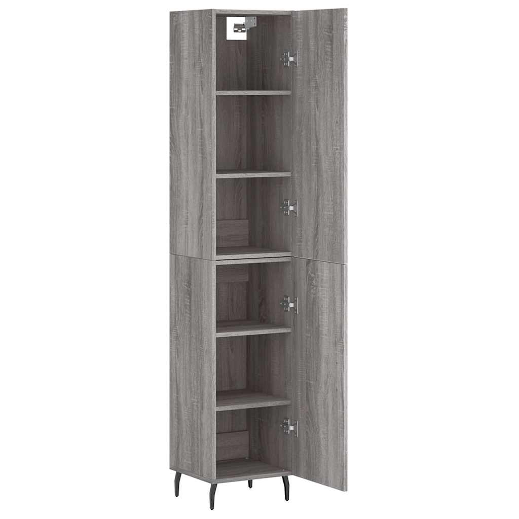 Chest of drawers, grey oak, 34.5x34x180cm, engineered wood