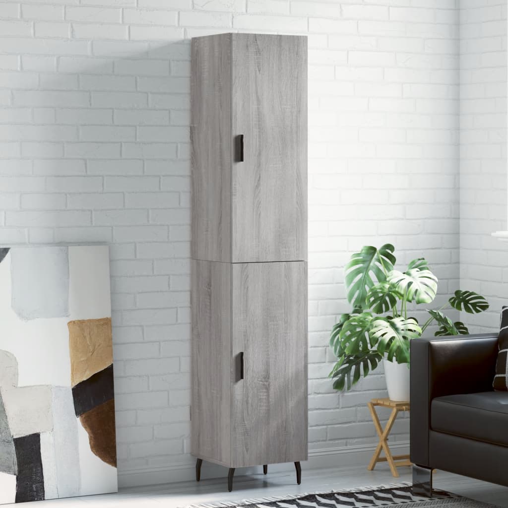 Chest of drawers, grey oak, 34.5x34x180cm, engineered wood