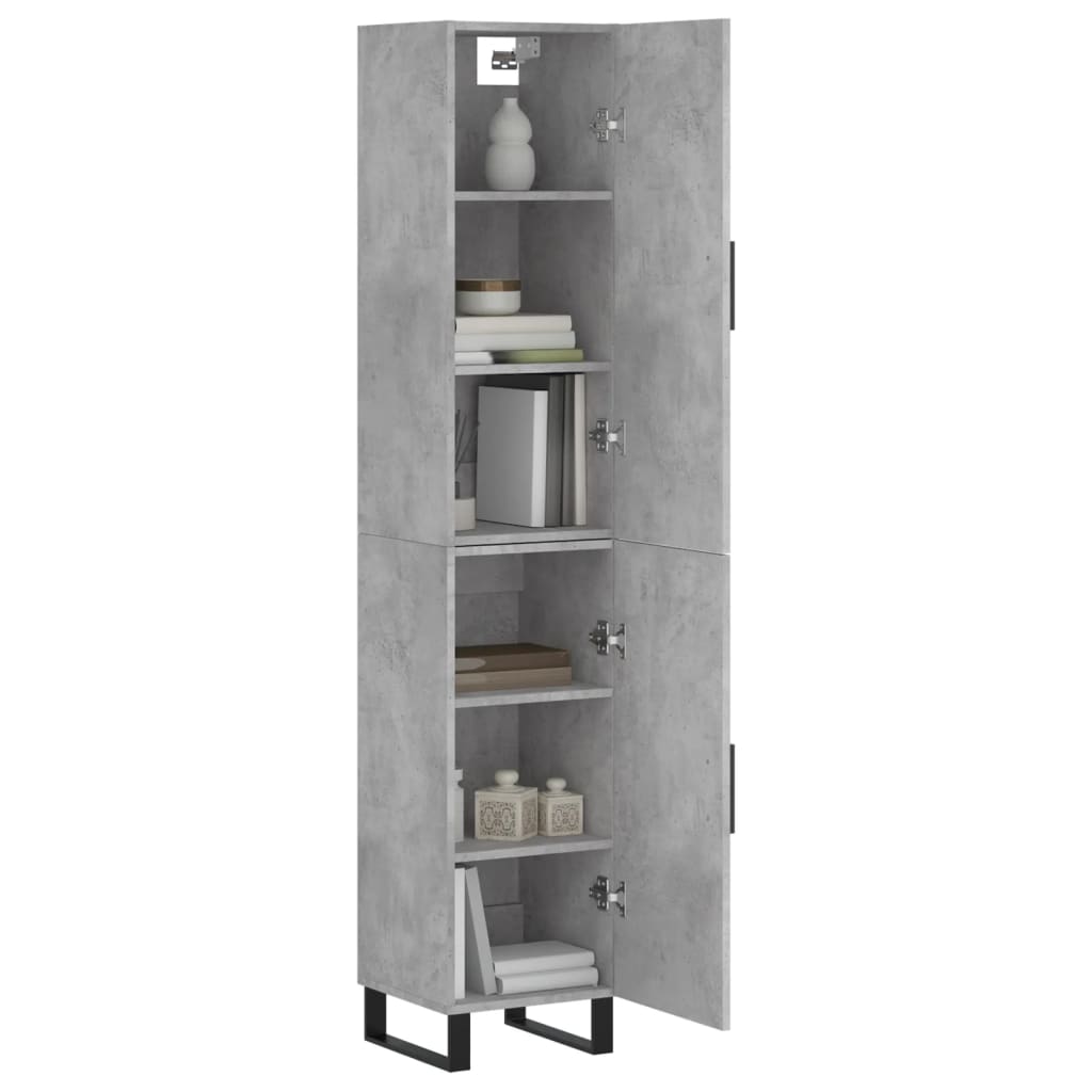 Chest of drawers, concrete grey, 34.5x34x180cm, engineered wood