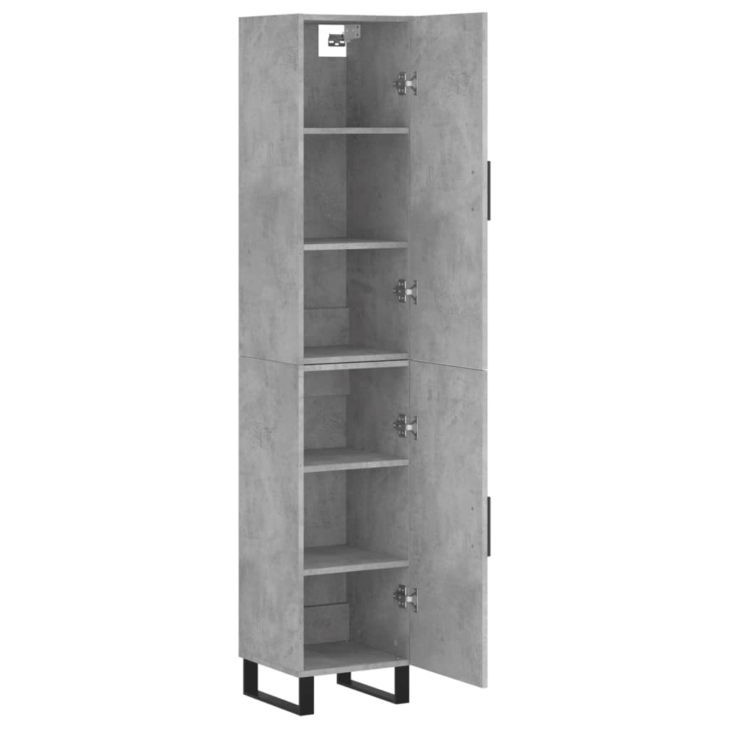 Chest of drawers, concrete grey, 34.5x34x180cm, engineered wood