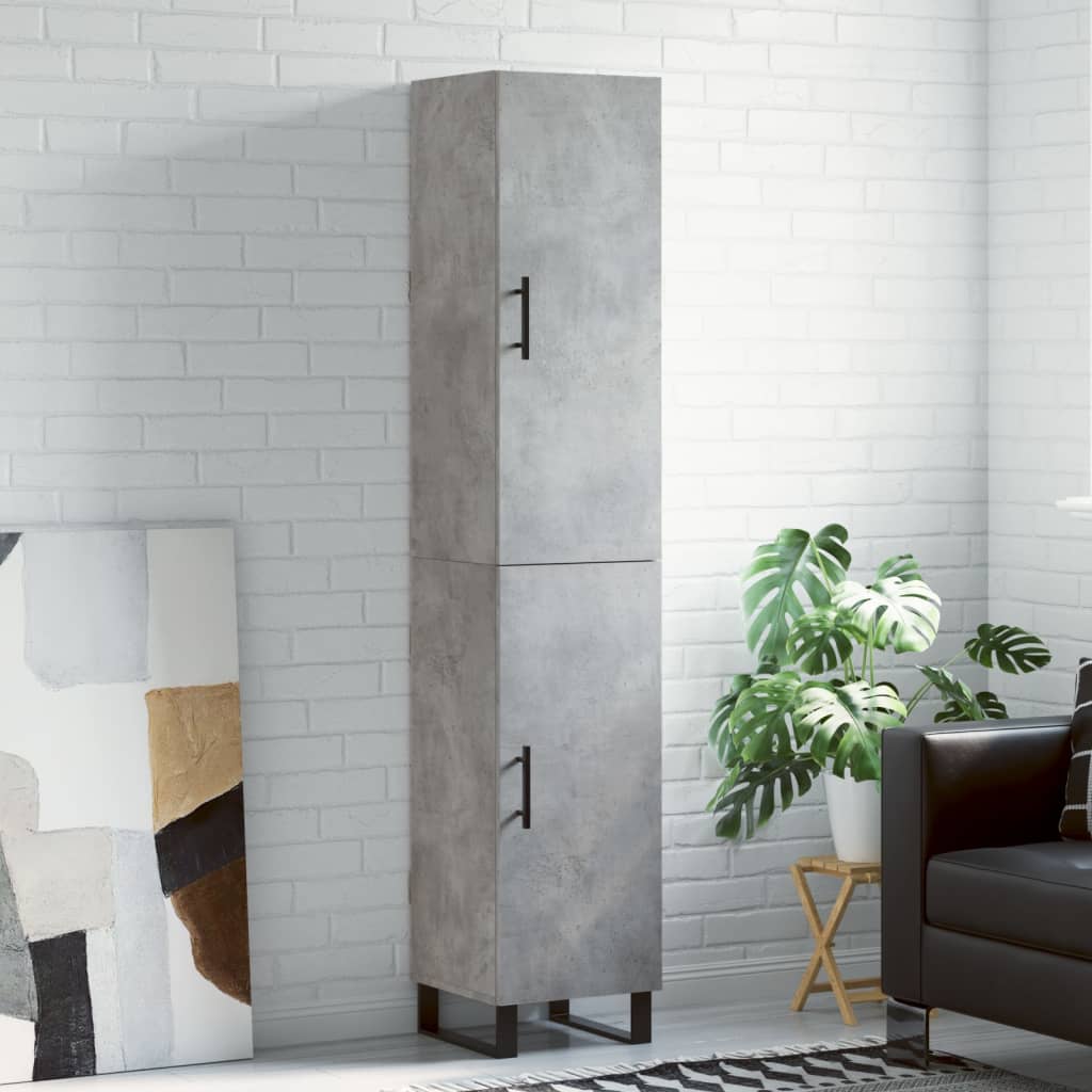 Chest of drawers, concrete grey, 34.5x34x180cm, engineered wood