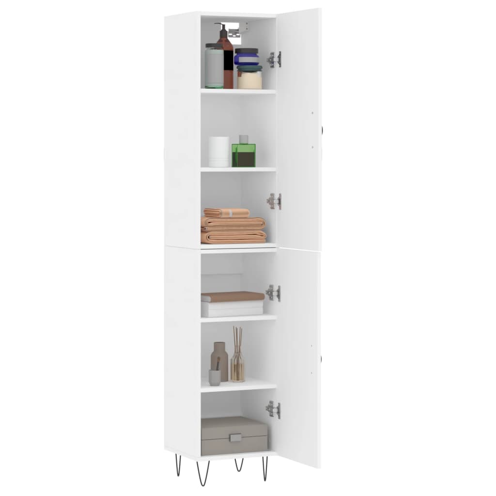 Chest of drawers, white, 34.5x34x180cm, engineered wood