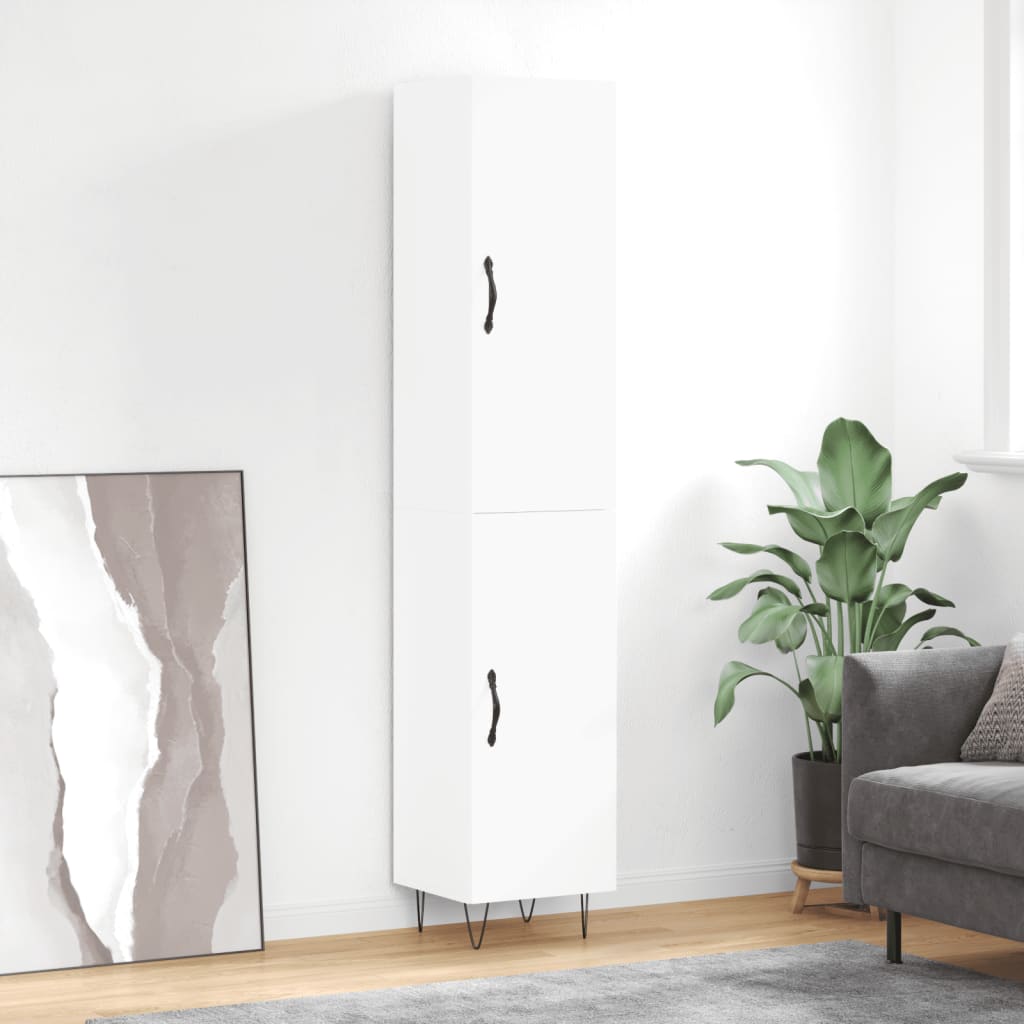 Chest of drawers, white, 34.5x34x180cm, engineered wood
