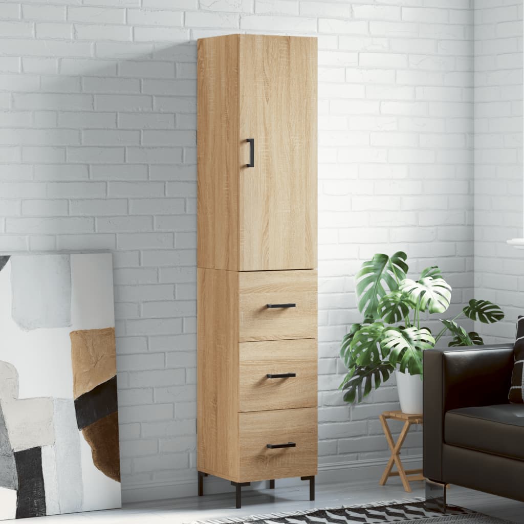 Chest of drawers, Sonoma oak, 34.5x34x180cm, engineered wood