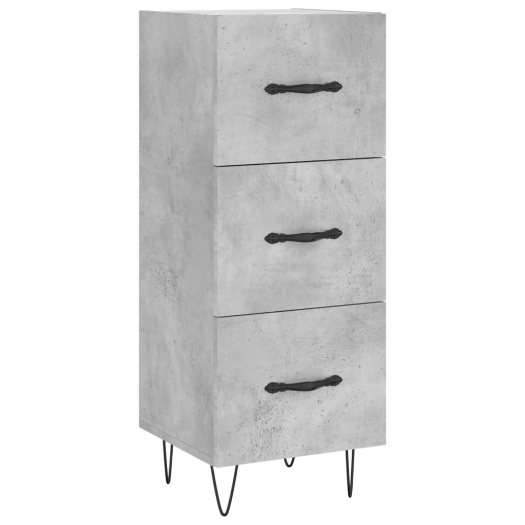 Chest of drawers, concrete grey, 34.5x34x180cm, engineered wood