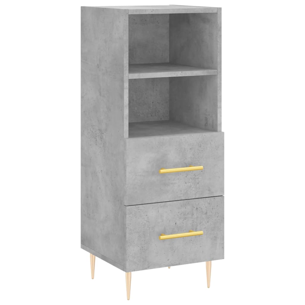 Chest of drawers, concrete grey, 34.5x34x180cm, engineered wood