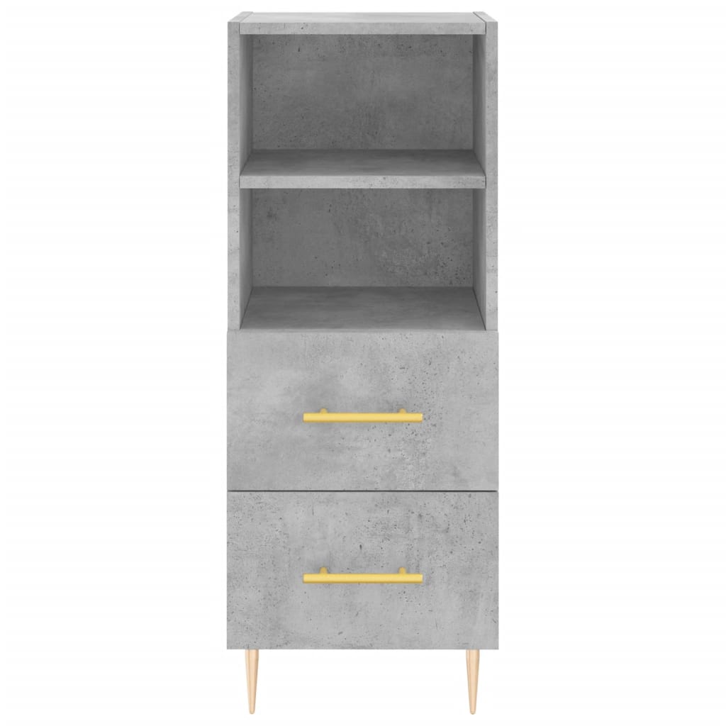 Chest of drawers, concrete grey, 34.5x34x180cm, engineered wood