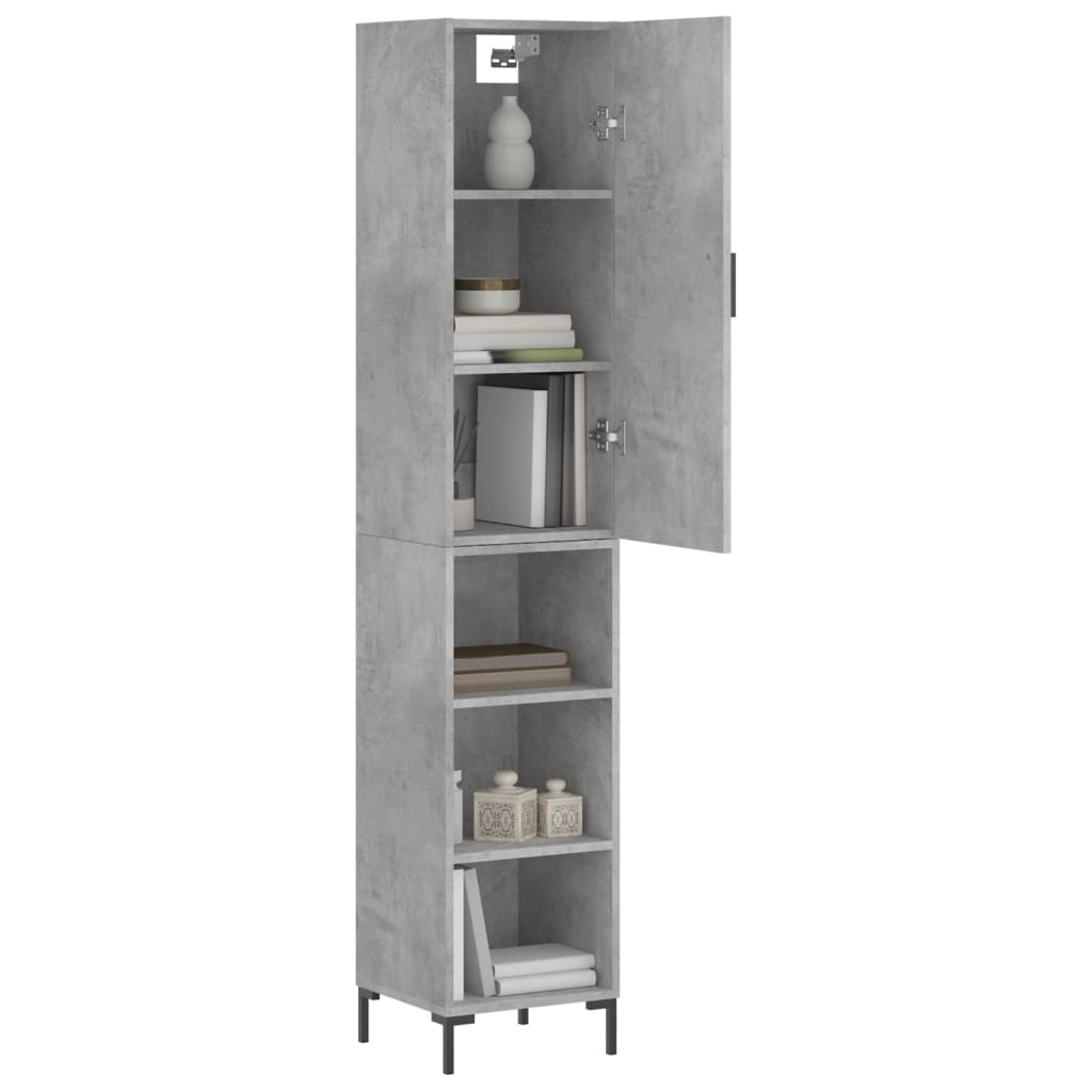 Chest of drawers, concrete grey, 34.5x34x180cm, engineered wood