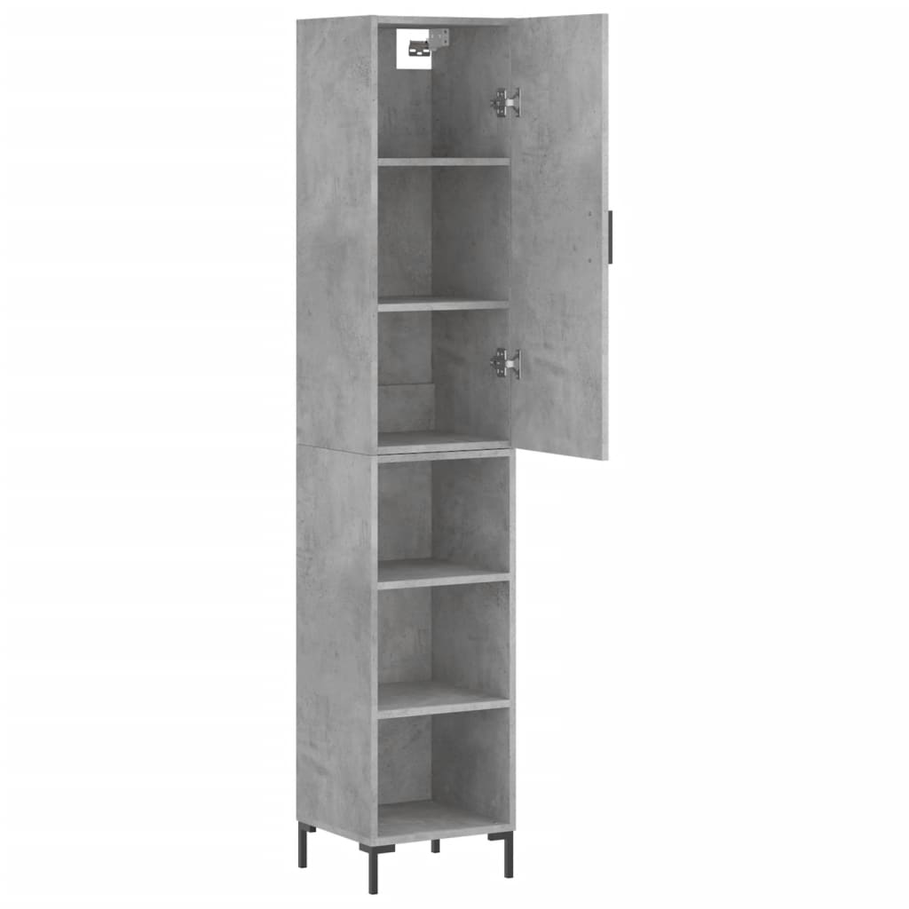 Chest of drawers, concrete grey, 34.5x34x180cm, engineered wood