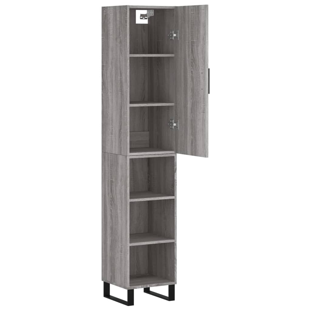 Chest of drawers, grey oak, 34.5x34x180cm, engineered wood