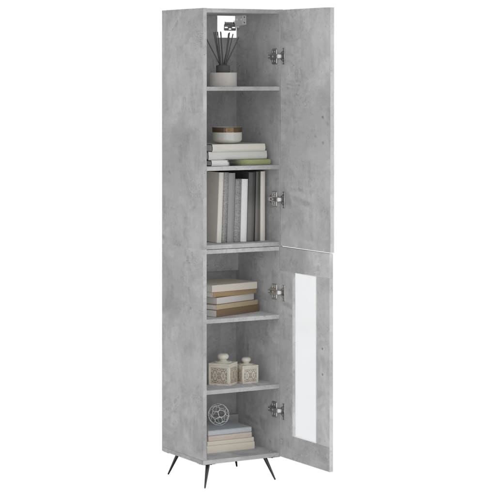 Chest of drawers, concrete grey, 34.5x34x180cm, engineered wood