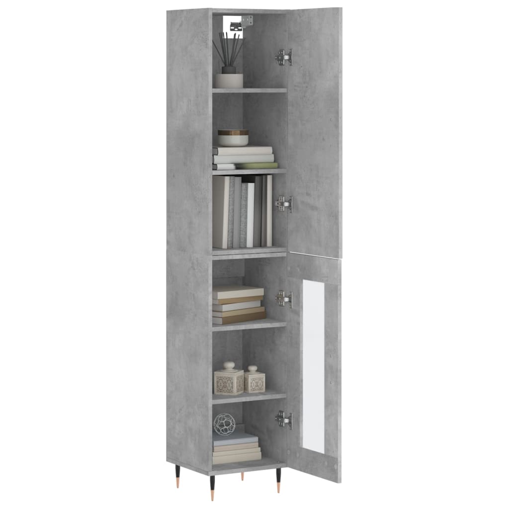 Chest of drawers, concrete grey, 34.5x34x180cm, engineered wood