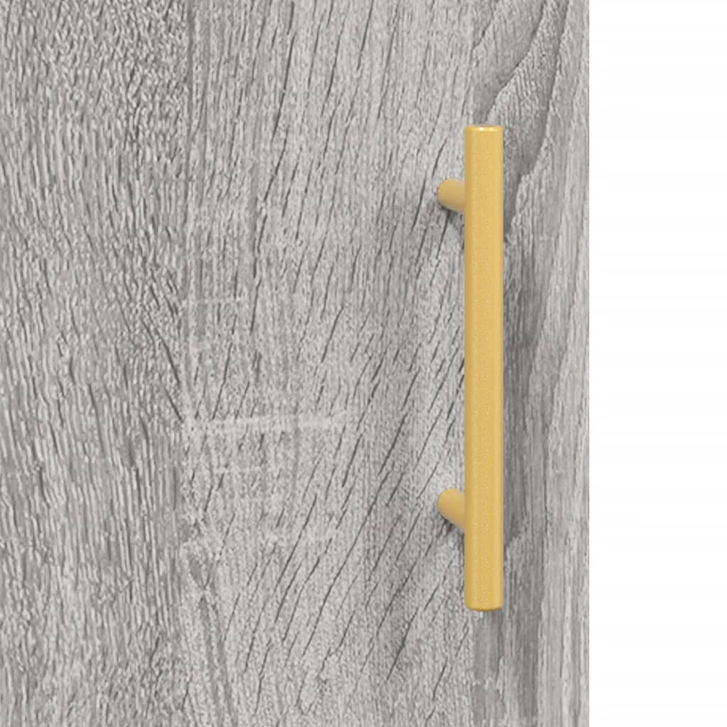 Chest of drawers, grey oak, 34.5x34x180cm, engineered wood