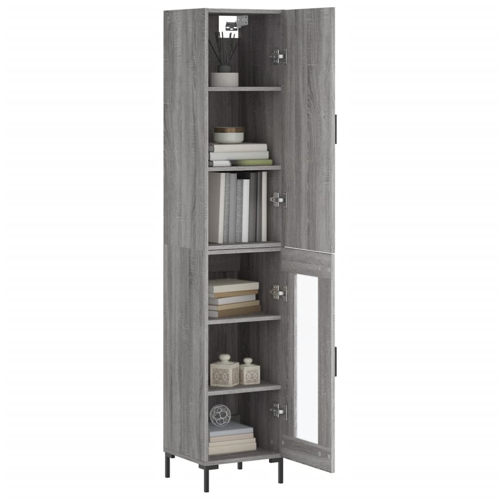 Chest of drawers, grey oak, 34.5x34x180cm, engineered wood
