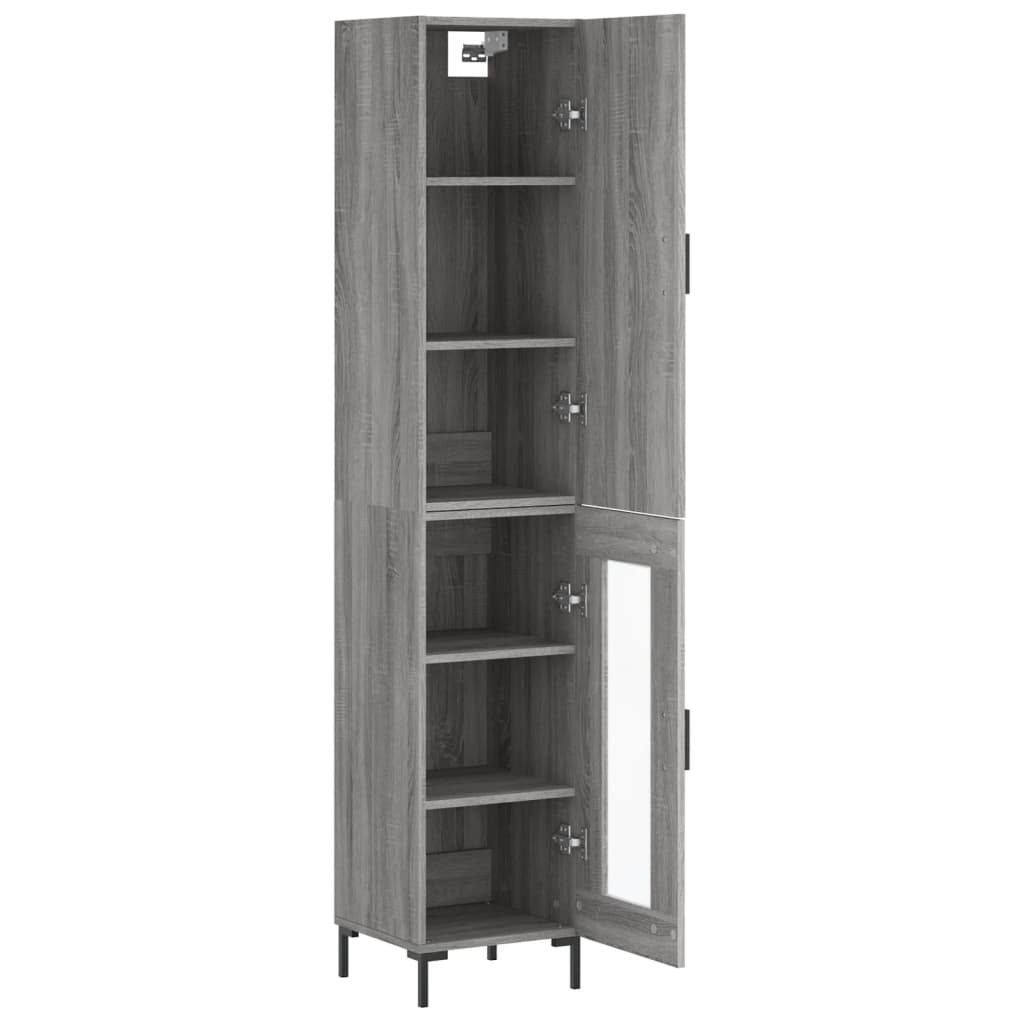 Chest of drawers, grey oak, 34.5x34x180cm, engineered wood
