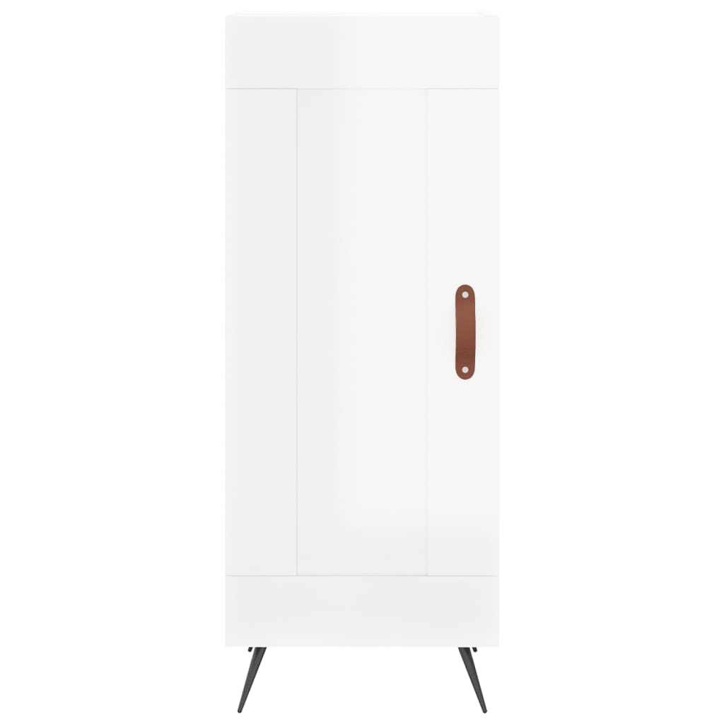 Kumode, balta, 34,5x34x180cm, apstrādāta koksne, glancēta
