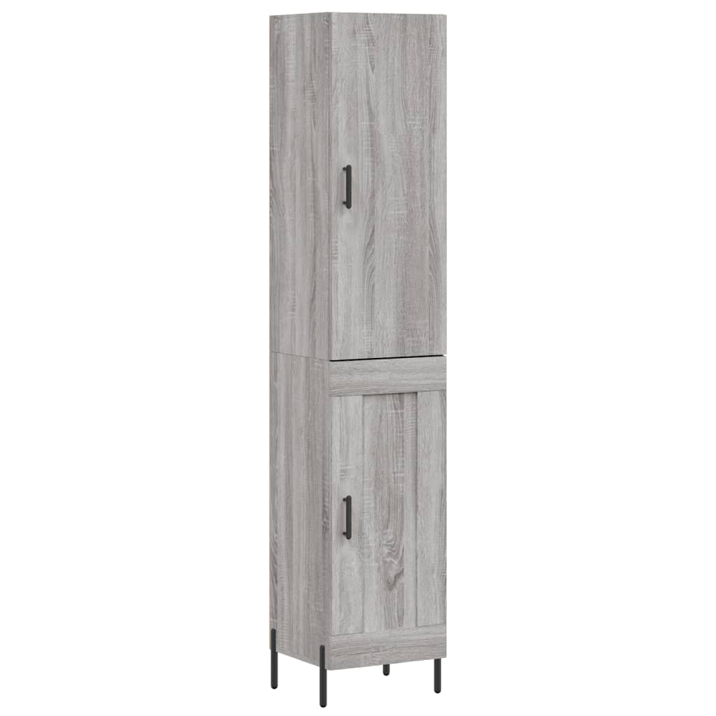 Chest of drawers, grey oak, 34.5x34x180cm, engineered wood