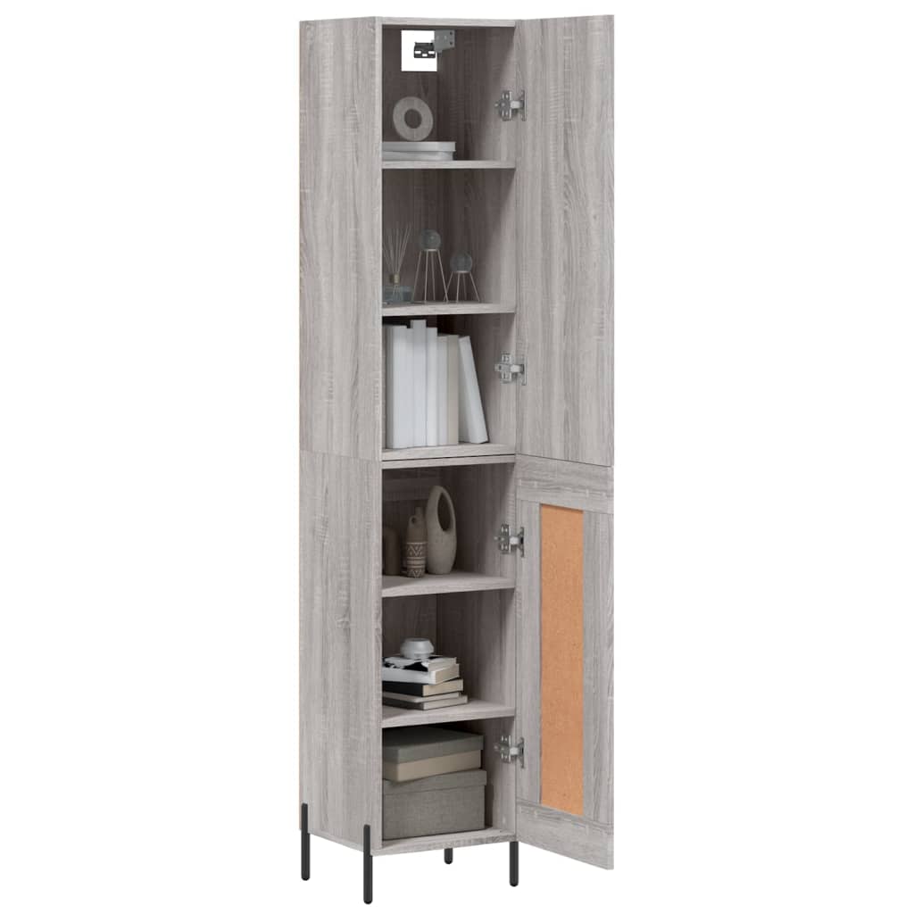 Chest of drawers, grey oak, 34.5x34x180cm, engineered wood