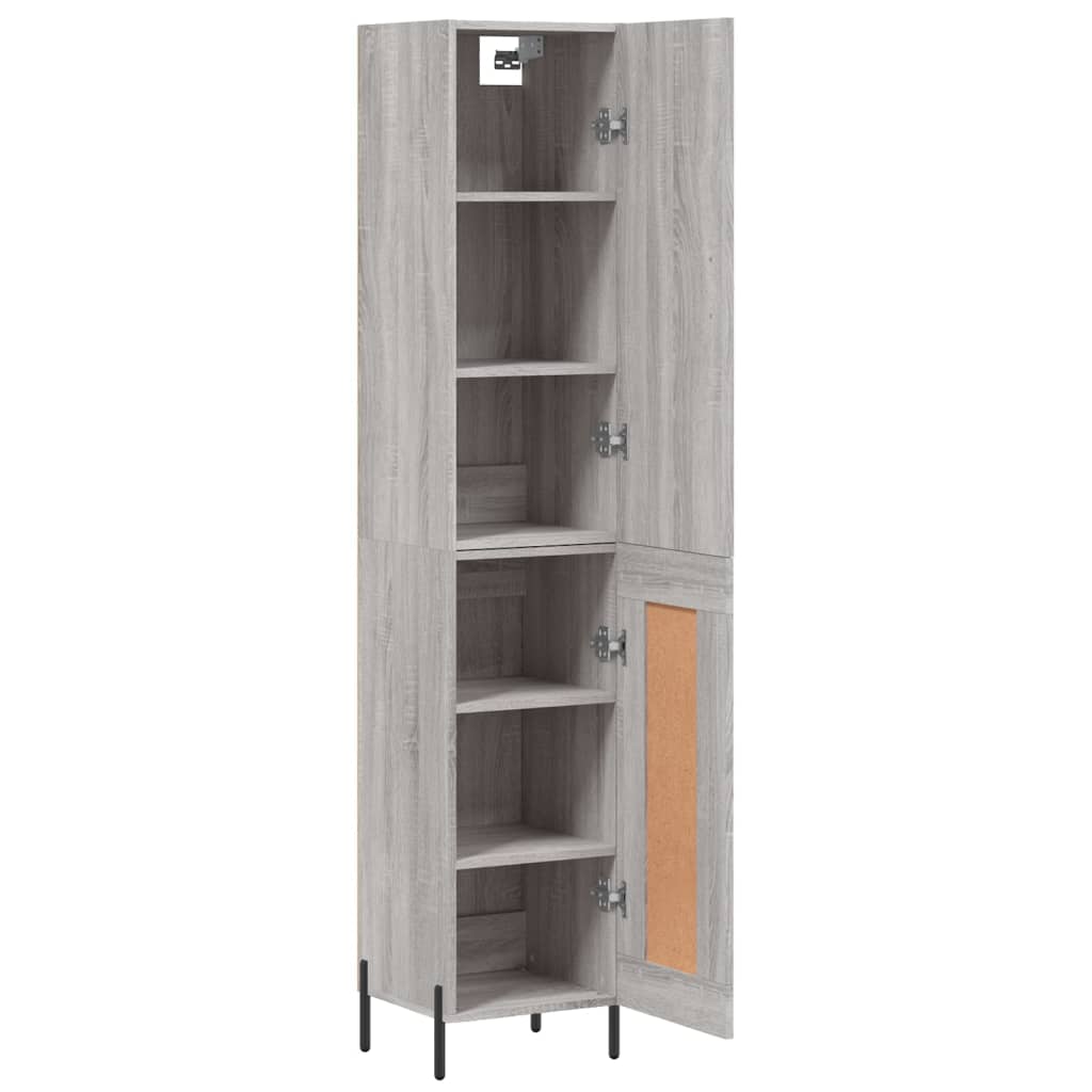 Chest of drawers, grey oak, 34.5x34x180cm, engineered wood