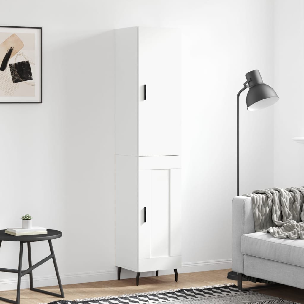 Chest of drawers, white, 34.5x34x180cm, engineered wood