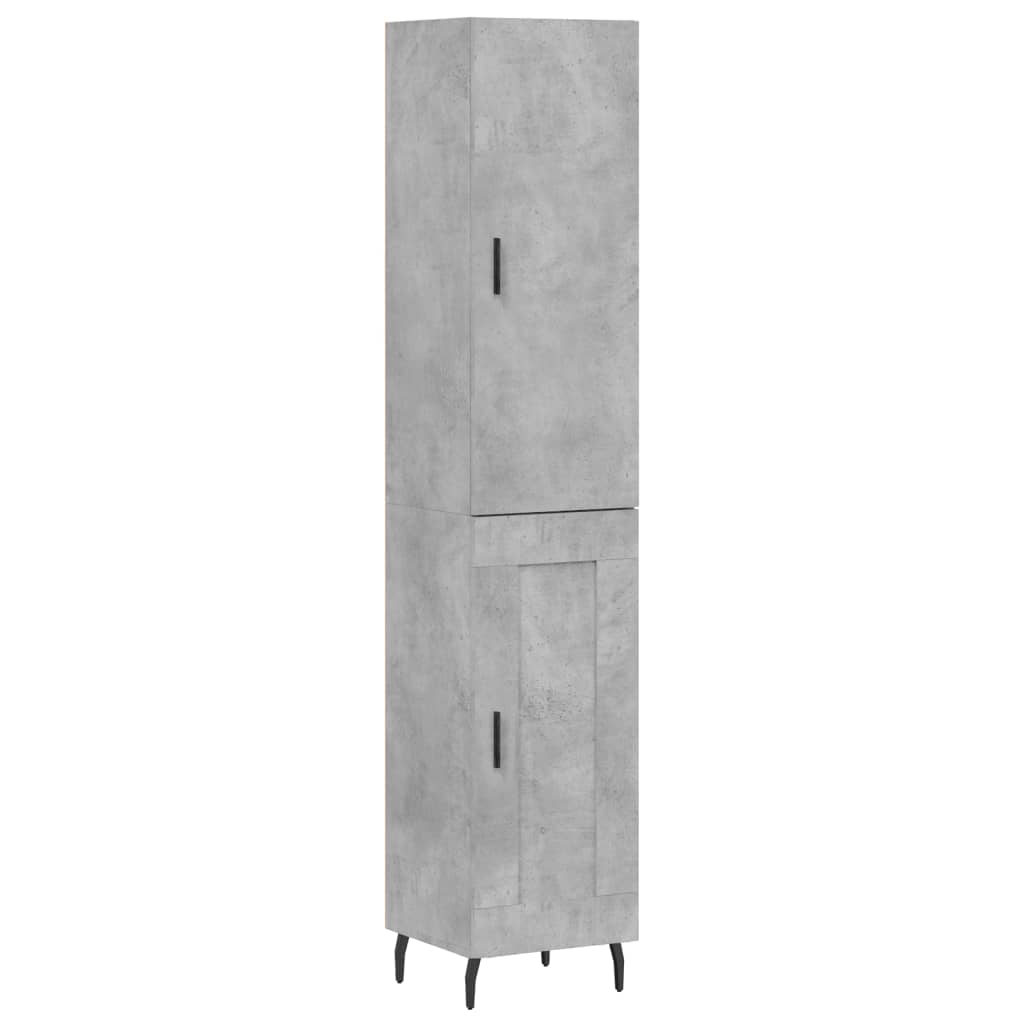 Chest of drawers, concrete grey, 34.5x34x180cm, engineered wood