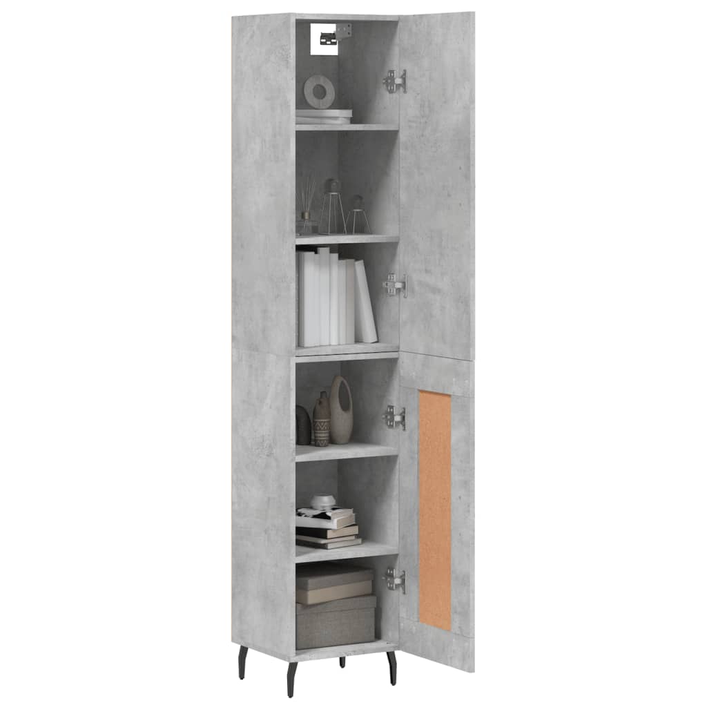 Chest of drawers, concrete grey, 34.5x34x180cm, engineered wood