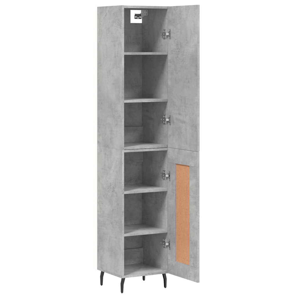 Chest of drawers, concrete grey, 34.5x34x180cm, engineered wood