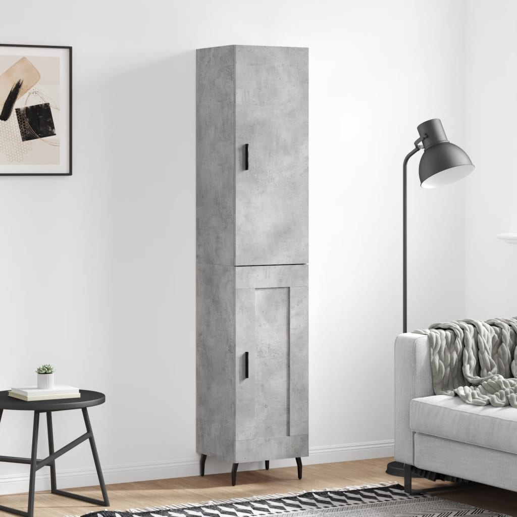 Chest of drawers, concrete grey, 34.5x34x180cm, engineered wood