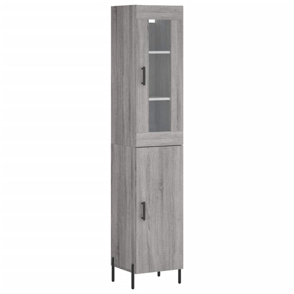 Kumode, pelēka ozolkoka krāsa, 34,5x34x180cm, apstrādāta koksne