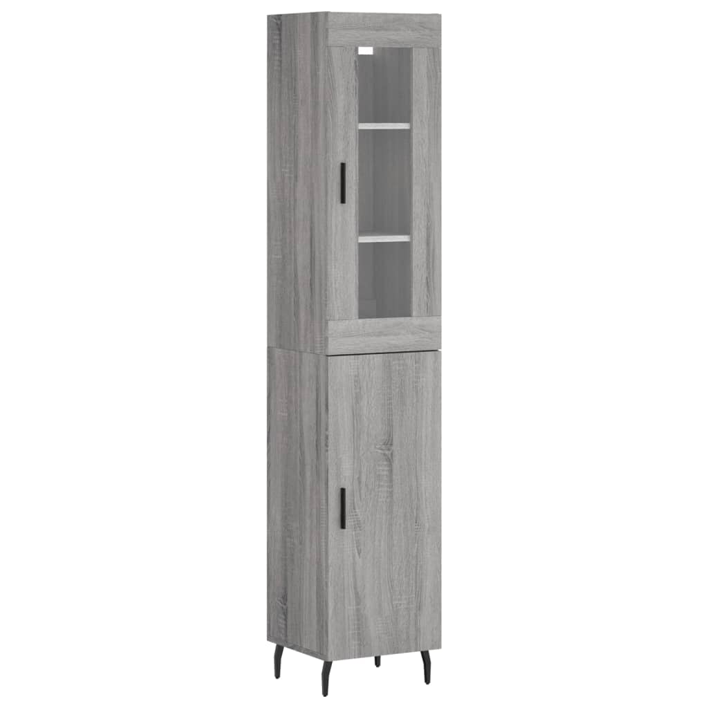 Kumode, pelēka ozolkoka krāsa, 34,5x34x180cm, apstrādāta koksne