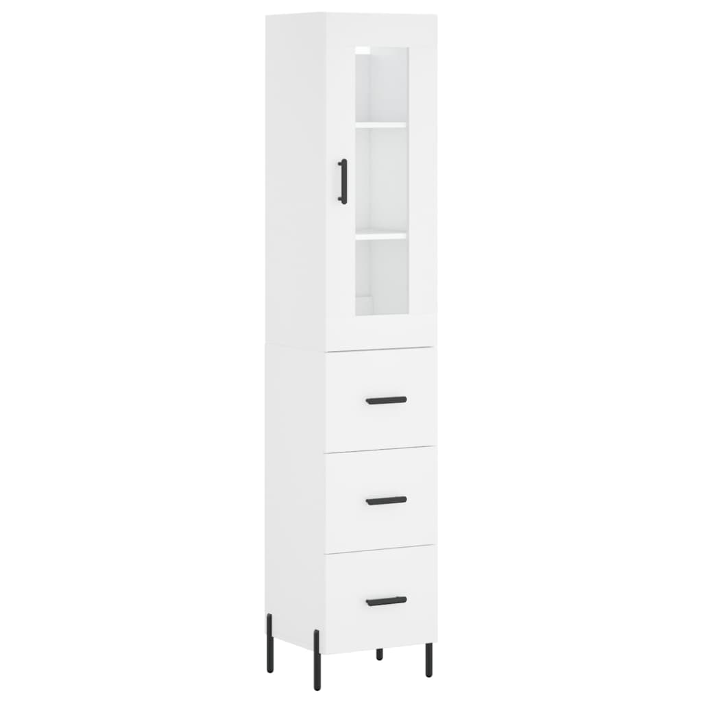 Chest of drawers, white, 34.5x34x180cm, engineered wood